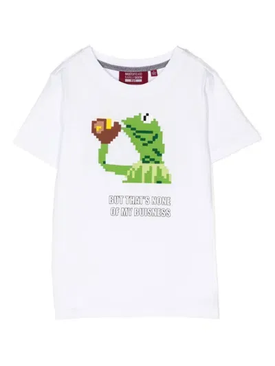 Mostly Heard Rarely Seen 8-bit Kids' Mini Tea Time Cotton T-shirt In White