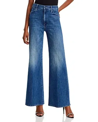 Mother The Hustler Roller Skimp High Rise Wide Leg Jeans In Caving In In Multi