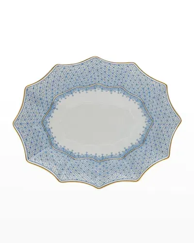 Mottahedeh Cornflower Blue Lace Medium Serving Tray