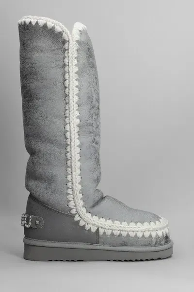 Mou Eskimo Knee-high Boots In Silver