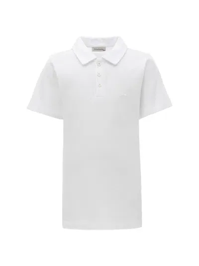 Moustache Kids' Logo-embroidered Polo Shirt In White