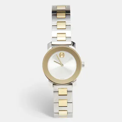 Pre-owned Movado Silver Two-tone Stainless Steel Bold 3600551 Women's Wristwatch 30 Mm