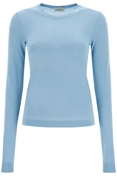 Mrz Luxurious Cashmere And Silk Blend Sweater In Blue