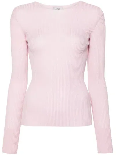 Mrz Ribbed Sweater In Pink