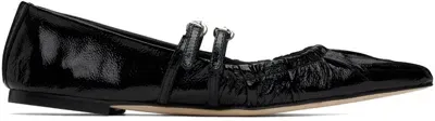 Msgm Black Naplak Ballerina Flats In 99 Black