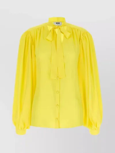 Msgm Bow Shirt In Amarillo