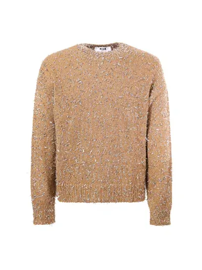 Msgm Crew-neck Sweater  In Neutral