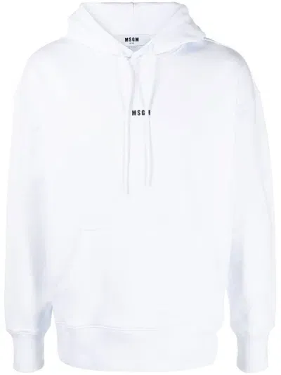 Msgm Logo-print Hoodie In White