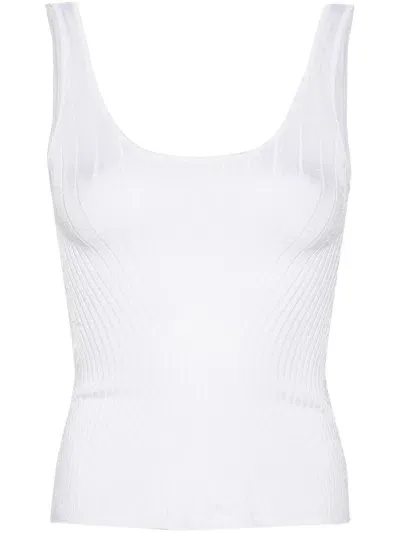 Mugler Knit Tank Top In White