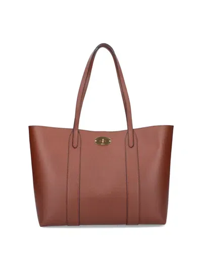 Mulberry Bayswater Logo Plaque Tote Bag In Brown