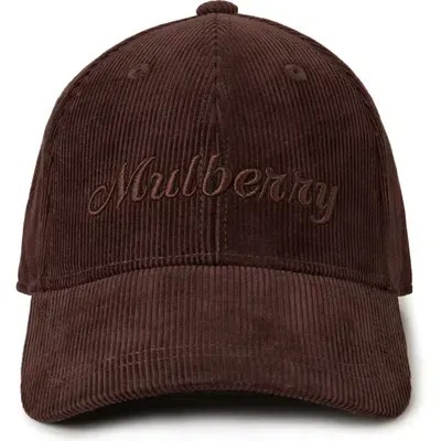 Mulberry Corduroy Baseball Cap In Ebony