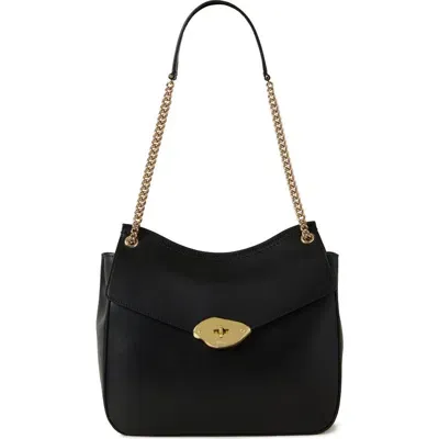 Mulberry Lana Chain Strap High Gloss Leather Shoulder Bag In Black