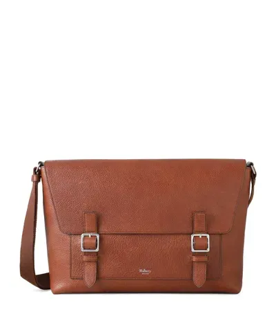 Mulberry Large Leather Chiltern Messenger Bag In Brown