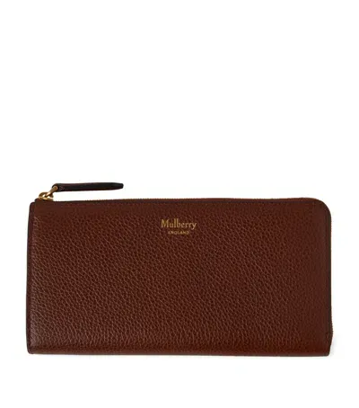 Mulberry Leather Continental Long Zip-around Wallet In Brown