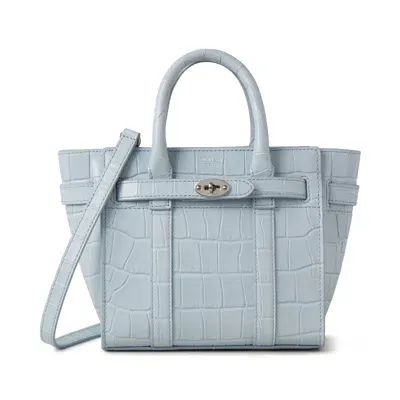 Mulberry Micro Zipped Bayswater In Poplin Blue