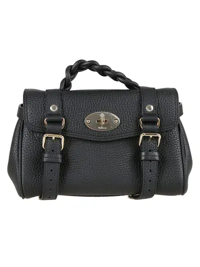 Mulberry Mini Alexa Heavy Grain Tote In Black