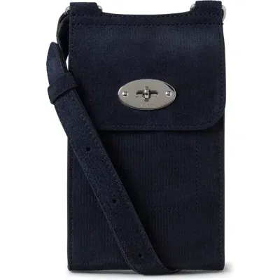 Mulberry Mini Antony Corduroy Suede Crossbody Bag In Night Sky