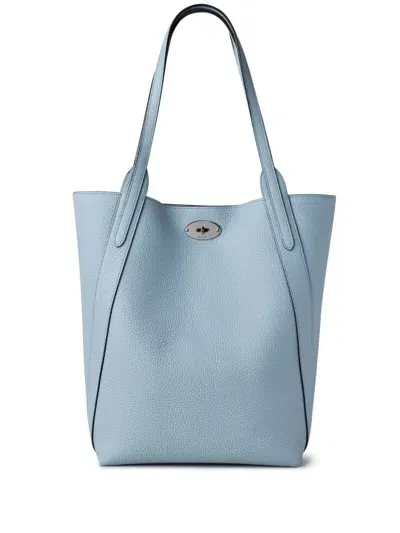 Mulberry North South Bayswater Leather Tote Bag In Poplin Blue