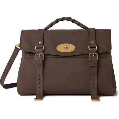 Mulberry Oversized Alexa Nubuck Satchel In Ebony