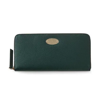 Mulberry Plaque 8cc Zip Wallet Scg In  Green