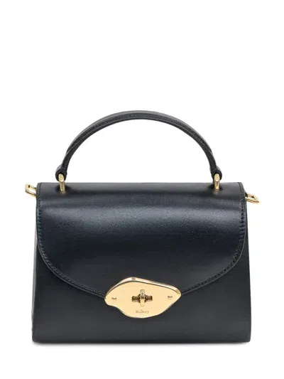 Mulberry Small Lana Top Handle High Gloss Leather In Black