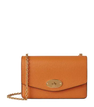 Mulberry Small Leather Darley Cross-body Bag In Orange