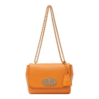 Mulberry Small Lily Leather Shoulder Bag In Naranja