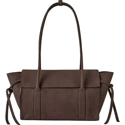 Mulberry Small Soft Bayswater Nubuck Leather Satchel In Ebony