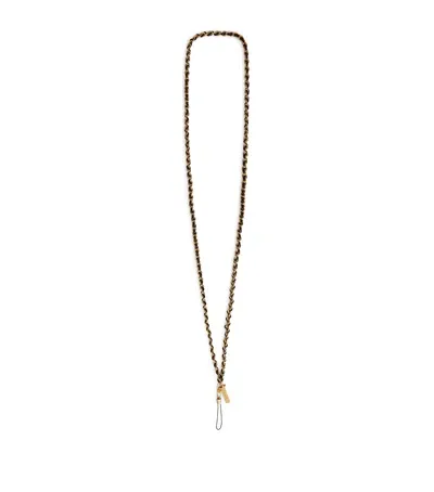 Mulberry Woven Leather Lily Chain Lanyard In Metallic