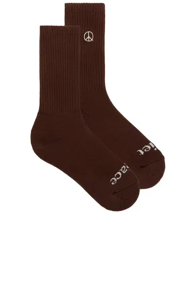 Museum Of Peace And Quiet Icon Socks In Brown