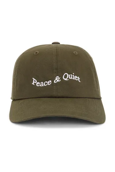 Museum Of Peace And Quiet Wordmark Dad Hat In Olive