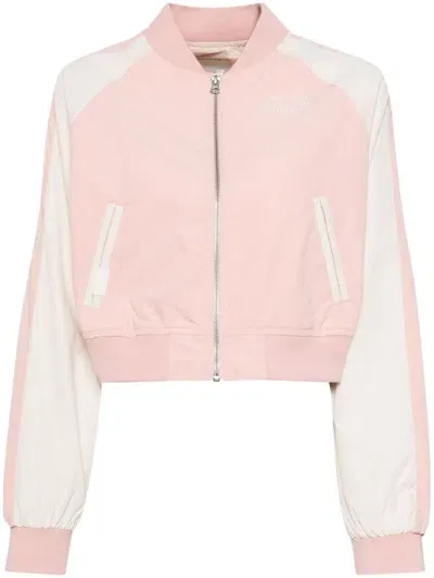 Musium Div. Cropped Track Jacket In Pink