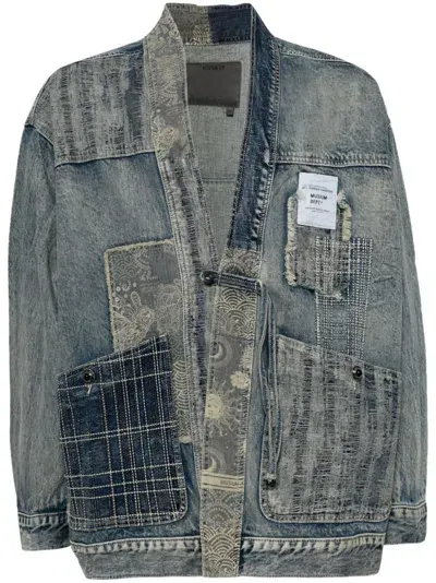 Musium Div. Patchwork Denim Jacket In Blue