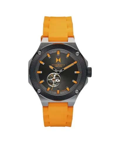 Mvmt Men's Raptor Automatic Orange Silicone Strap Watch 46.5mm In Black