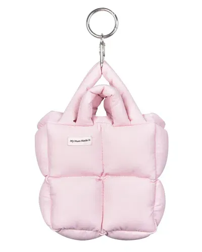 My Mum Made It Puffer Mini Keychain Bag In Pink