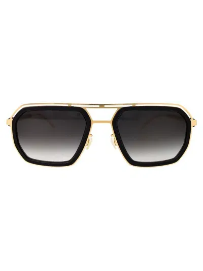 Mykita Sunglasses In Mh7-pitch Black/glossy Gold