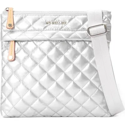 Mz Wallace Metro Quilted Nylon Crossbody Bag In Metallic