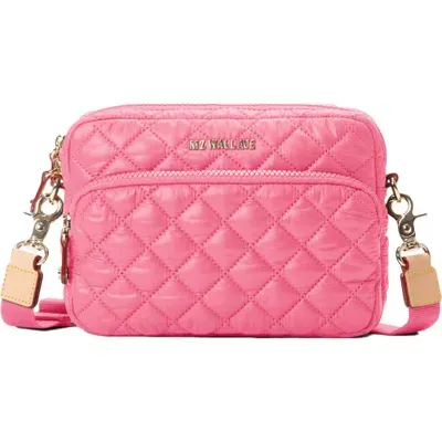 Mz Wallace Small Metro Quilted Nylon Camera Bag In Pink