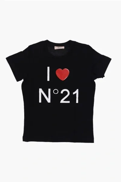 N°21 Cotton Crew-neck T-shirt With Logo In Black