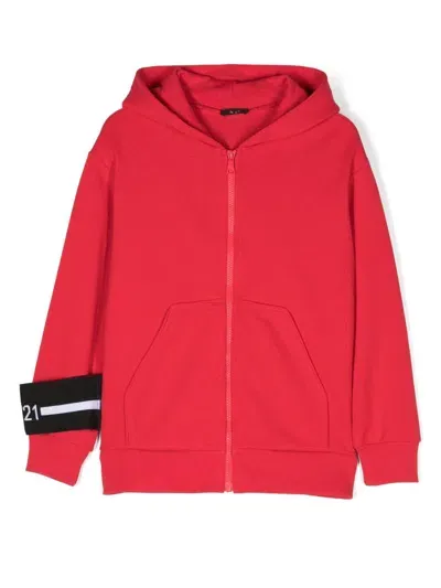 N°21 Kids' Logo-patch Zipped Jacket In Red