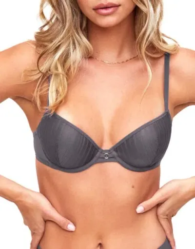 Naia Holly Unlined Demi Bra In Dark Grey