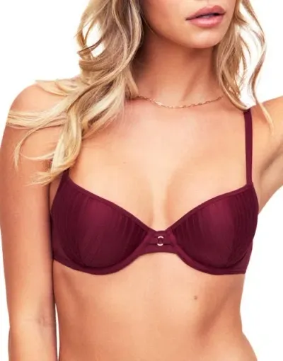 Naia Holly Unlined Demi Bra In Dark Red