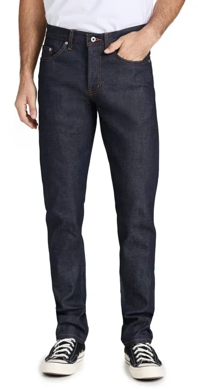 Naked & Famous Weird Guy Dirty Fade Selvedge Jeans Indigo/white