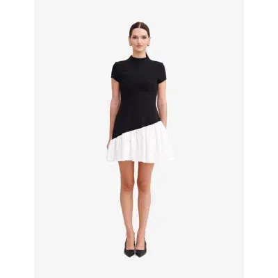 Nanas Nana's Audrey Assymetric Mini Dress In Black & White