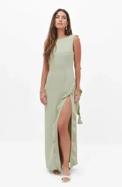 Nanas Sophia Maxi Dress In Matcha Green