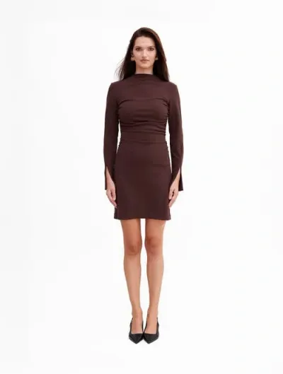 Nanas Nana's Taylor Mini Dress In Chocolate Brown