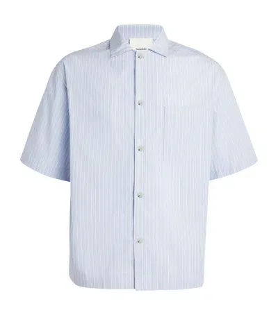 Nanushka Cotton Maxton Shirt In Blue