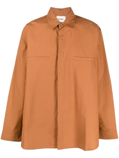 Nanushka Damos Cotton Button-up Shirt In Orange