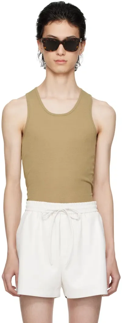 Nanushka Khaki Levon Tank Top In Pale Olive