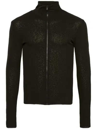 Nanushka Semi-sheer Recycled Polyester Jacket In Black